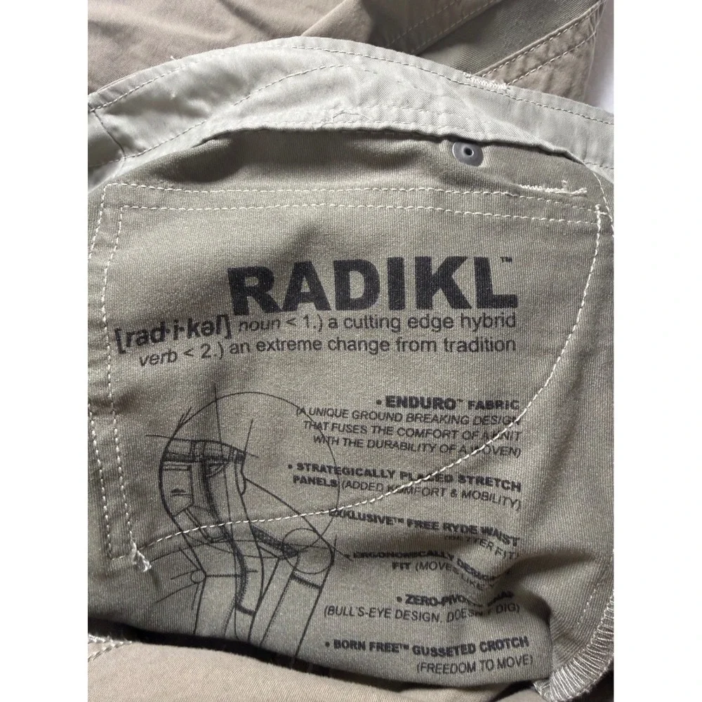 Kuhl Radikl Pants Mens 38x25 Khaki Tan Brown Hiking Outdoor Cropped Hemmed‎